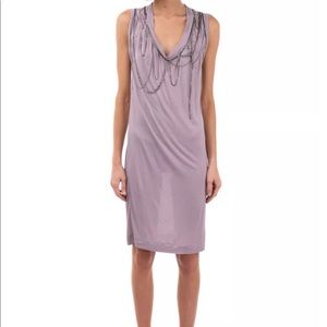 €240 RICHMOND DENIM Soft Sheath Dress Chains Zipped Trim Size 40 Made in ITALY